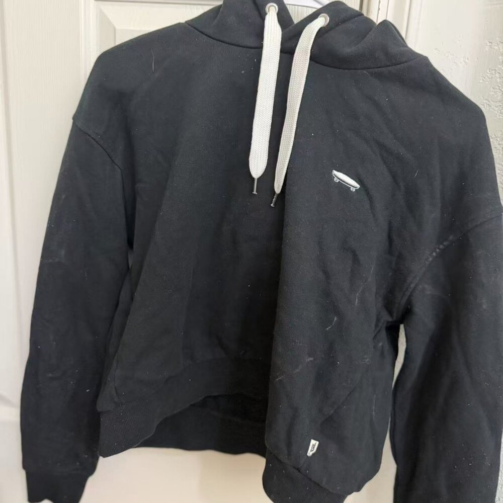 Vans Black Cropped Hoodie – Women’s Size S